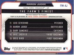 2015 Bowman - The Farm's Finest Minis #FFM-AJ Aaron Judge Back