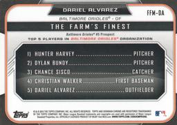 2015 Bowman - The Farm's Finest Minis #FFM-DA Dariel Alvarez Back