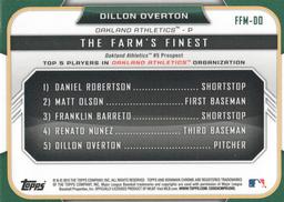 2015 Bowman - The Farm's Finest Minis #FFM-DO Dillon Overton Back