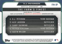 2015 Bowman - The Farm's Finest Minis #FFM-DP D.J. Peterson Back