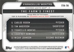 2015 Bowman - The Farm's Finest Minis #FFM-FM Francellis Montas Back
