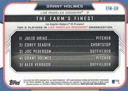 2015 Bowman - The Farm's Finest Minis #FFM-GH Grant Holmes Back