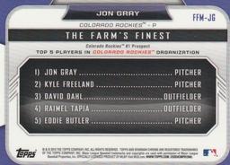 2015 Bowman - The Farm's Finest Minis #FFM-JG Jon Gray Back