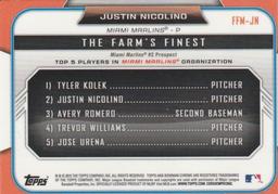 2015 Bowman - The Farm's Finest Minis #FFM-JN Justin Nicolino Back