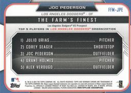 2015 Bowman - The Farm's Finest Minis #FFM-JPE Joc Pederson Back