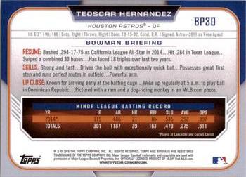 2015 Bowman - Prospects Yellow #BP30 Teoscar Hernandez Back