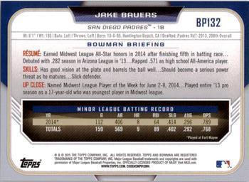 2015 Bowman - Prospects Yellow #BP132 Jake Bauers Back