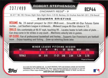 2015 Bowman - Chrome Prospects Refractors #BCP44 Robert Stephenson Back