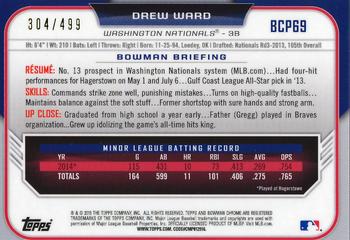 2015 Bowman - Chrome Prospects Refractors #BCP69 Drew Ward Back