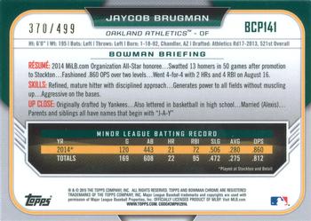 2015 Bowman - Chrome Prospects Refractors #BCP141 Jaycob Brugman Back