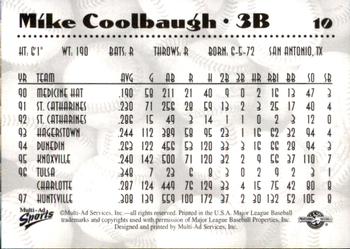 1997 Multi-Ad AA All-Stars #10 Mike Coolbaugh Back