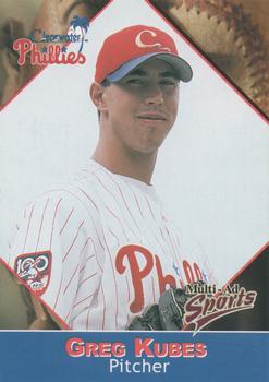 2001 Multi-Ad Clearwater Phillies #17 Greg Kubes Front
