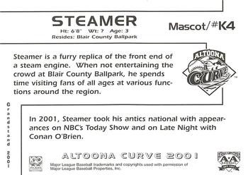 2001 Grandstand Altoona Curve #NNO Steamer Back
