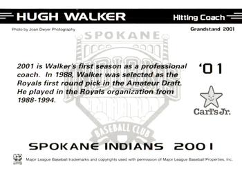 2001 Grandstand Spokane Indians #NNO Hugh Walker Back