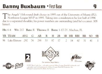 1997 Best Midland Angels #9 Danny Buxbaum Back