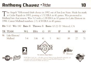 1997 Best Midland Angels #10 Anthony Chavez Back