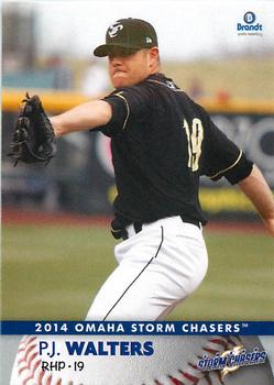 2014 Brandt Omaha Storm Chasers #25 P.J. Walters Front