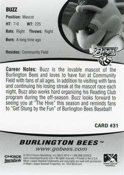 2014 Choice Burlington Bees #31 Buzz Back