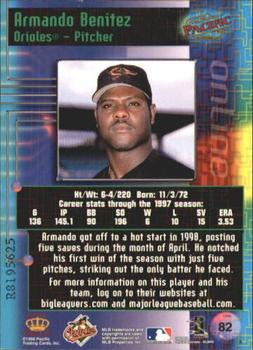 1998 Pacific Online - Web Cards #82 Armando Benitez Back