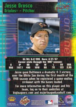 1998 Pacific Online - Web Cards #96 Jesse Orosco Back
