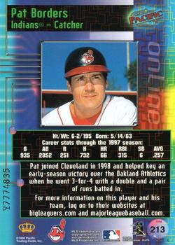 1998 Pacific Online - Web Cards #213 Pat Borders Back