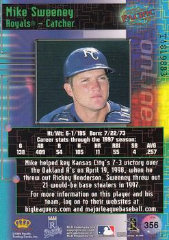 1998 Pacific Online - Web Cards #356 Mike Sweeney Back