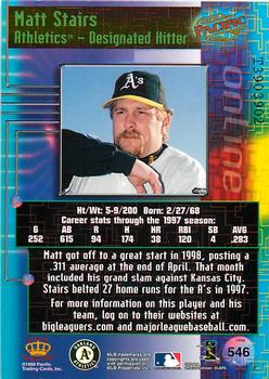 1998 Pacific Online - Web Cards #546 Matt Stairs Back