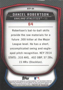 2015 Bowman - Bowman Scouts' Top 100 #BTP-64 Daniel Robertson Back