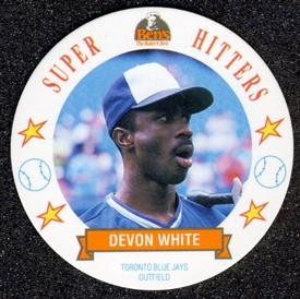 1992 Ben's Super Hitters Discs #4 Devon White Front