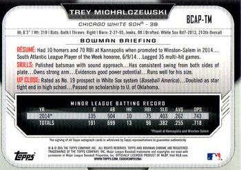 2015 Bowman - Chrome Prospect Autographs #BCAP-TM Trey Michalczewski Back