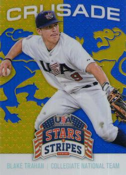 2015 Panini USA Baseball Stars & Stripes - Crusade Blue #14 Blake Trahan Front