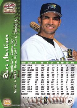 1998 Pacific Paramount - Holographic Silver #97 Dave Martinez Back