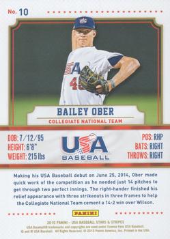 2015 Panini USA Baseball Stars & Stripes - Longevity Ruby #10 Bailey Ober Back