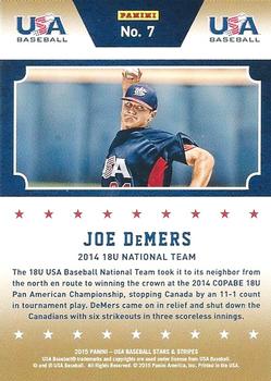 2015 Panini USA Baseball Stars & Stripes - Champions #7 Joe DeMers Back