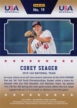 2015 Panini USA Baseball Stars & Stripes - Champions #19 Corey Seager Back