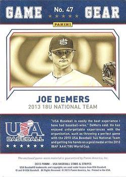 2015 Panini USA Baseball Stars & Stripes - Game Gear Materials Longevity Ruby #47 Joe DeMers Back