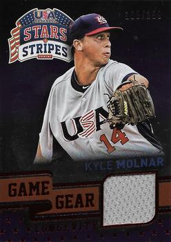 2015 Panini USA Baseball Stars & Stripes - Game Gear Materials Longevity Ruby #59 Kyle Molnar Front