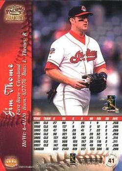 1998 Pacific Paramount - Red #41 Jim Thome Back