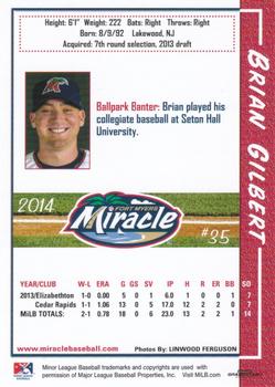 2014 Grandstand Fort Myers Miracle #NNO Brian Gilbert Back