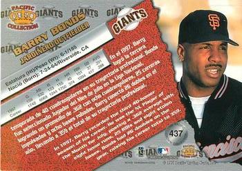 1998 Pacific - Silver #437 Barry Bonds Back