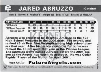 2001 Grandstand Future Angels #NNO Jared Abruzzo Back