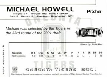 2001 Grandstand Oneonta Tigers #NNO Michael Howell Back