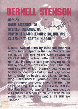 2001 Dunkin' Donuts Pawtucket Red Sox #NNO Dernell Stenson Back