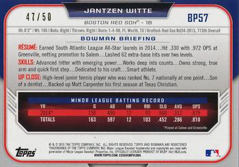 2015 Bowman - Prospects Gold #BP57 Jantzen Witte Back