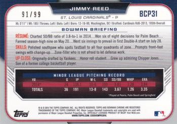 2015 Bowman - Chrome Prospects Green Refractors #BCP31 Jimmy Reed Back