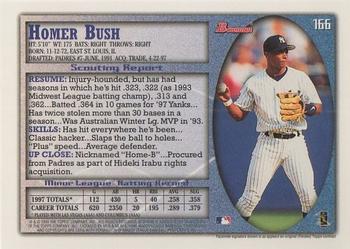 1998 Bowman #166 Homer Bush Back
