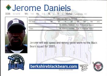 2002 Warning Track Berkshire Black Bears #5 Jerome Daniels Back