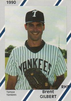 1990 Diamond Cards Tampa Yankees #9 Brent Gilbert Front