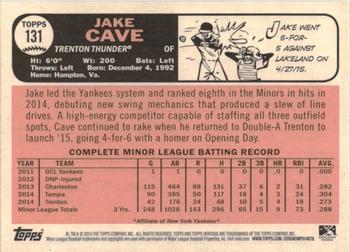 2015 Topps Heritage Minor League #131 Jake Cave Back