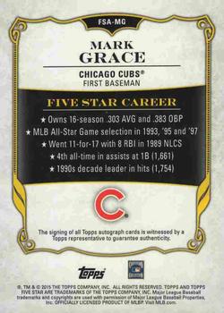 2015 Topps Five Star #FSA-MG Mark Grace Back